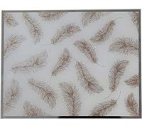 4 Rectangular Glass Mirror Gold & White Placemats Under Plates Charger Plates