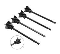4 Resin Mixer Paddles with Standard Hex Shank for Drill Attachment, Designed to Mix Epoxy and Paint, Four Bladed for Effective Liquid Agitation (Black)