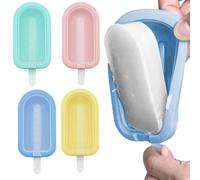 4 Reusable Silicone Ice Lolly Moulds with Sticks - for Homemade Frozen Treats - Easy-Release, Dishwasher Safe Ice Cream Molds for Kids & Adults