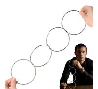 4-Ring Linking Magic Trick Set | Iron Rings, Outer 10cm / Inner 9.5cm | Close-Up Stage Illusion Prop For Beginners & Professionals | Classic With Chinese & English Instructions