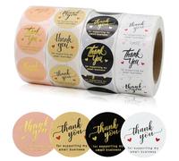 4 Roll / 2000 Pcs 1 Inch Thank You Stickers for Party Bags, Envelope Seals, Gift Labels, Weddings, Small Business Supplies