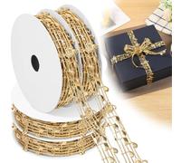 4 Roll Music Note Ribbon Grosgrain Ribbon Notation Craft Music Accessory Trim Musical Note Lace Band for Homecoming Mum Supply Christmas (10 Yard/Roll)(golden-4-10 Yards)