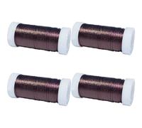 4 Rolls 10m Brown Florists Wire,Flower Wire Reel,Craft Wreath for Wreaths Binding,Diy Floral Decorative Accessories for Bouquet Making, Craft Making(Diameter 1.3mm)