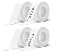 4 Rolls 15 mm x 4 m Label Tape for PRT QUTIE, Makeid L1, Phomemo D30