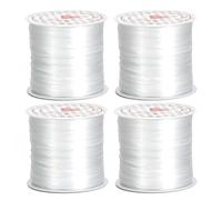 4 Rolls 1mm Elastic String For Bracelets White 656Ft Stretchy Cords Stretch Bead Cord Elastic Beading Thread for Bracelet Necklaces Clay Beads Jewelry Making
