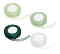 4 Rolls 45cm Organza Ribbon 20mm Wide - Ribbons for Gift Wrapping in White, Aqua Green, Forest Green, Sage Green - Green Ribbons for Crafting with Soft Vibrant Matte Semi-Transparent Mesh Texture