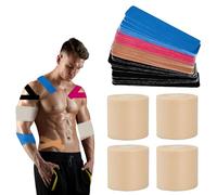 4 Rolls Athletic Tape Foam 7 cm x 27 m with 40 Pieces Kinesiology Tape 5 m x 5 cm, Sports Tape Set, Waterproof Elastic Tape, Set Kinesiotape Sport with Foam Pre-Wrap Sports Tape for Ankle/Knee