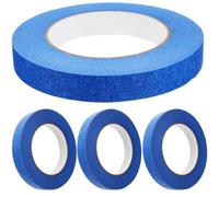 4 Rolls Blue Masking Tape 18mm X 50m High Adhesive Crepe Paper Roll