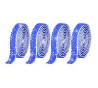 4 Rolls Blue Resin Rhinestone Ribbons Self-Adhesive Crystal Ribbon Roll Glitter Resin Diamond Belt Bling Sparkling Diamond Ribbon Bling Stickers Wrap Crystal Roll for DIY Arts Crafts,10mm