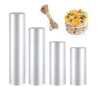 4 Rolls Cake Edge Foil 8/10/15/20 cm×10m, Acetate Cake Collars with Hemp Twine Cakes Edge Film Reusable Small Mousse Cakes Sheets for Cheesecakes Baking