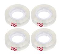 4 Rolls Clear Cellotape, 18mm x 30m Transparent Cellotape Rolls, Sticky Sellotape for Stationery Home Office Document School Labeling