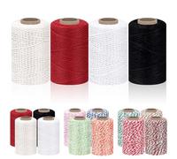 4 Rolls Colourful Bakers Twine Kit, 328 Ft 1.5mm Thick Cotton String for Baking Butchers DIY Crafts Gift Wrapping Christmas Holiday Home Decoration Gardening Cooking(NO.3)