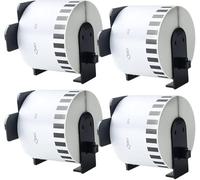 4 Rolls DK-22205 Continuous Paper Label Sticker 62mm(W) x 30.48m(L), for Brother QL Label Printer QL-500 550 570 650TD 700 710W 720NW 800 810W 820NWB 1050 1060N 1100 1110NWB, Black On White
