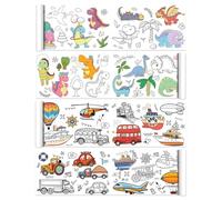 4 Rolls Drawing Paper for Kids, 3m x 30cm Colouring Papers, DIY Art Craft Activity for Toddlers Children, Painting Sketch Gift for Home Party (4 Themes)