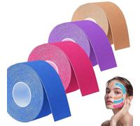4 Rolls Face Tape for Wrinkles, Anti-Wrinkle Tape, Face Lifting Tape, Kinesiology Tape face Wrinkles, Cotton Breathable Facial Patches, Wrinkle Patch Tape for Face and Neck, 2cm*500cm
