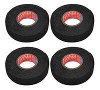 4 Rolls Flame Retardant Tapes, Car Fabric Tape, Car Wiring Harness, Felt Tape, Fabric Adhesive Tape, Self-Adhesive Cloth Fabric Tape, 19 mmx15 m (Black)