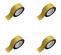 4 Rolls Glitter Washi Tape 5M,Sparkling Decorative Tape Gold,Washi Tape Craft Self Adhesive Masking Tape for Crafting,Scrapbooking,Wrapping,15MM Width