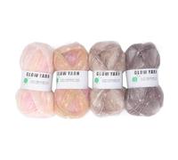 4 Rolls Glow in The Dark Yarn, Luminous Crochet Yarn Glow Fingering for Arts Crafts Sewing Party Supplies (Set 1