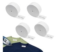 4 Rolls Iron On Name Labels for Clothes, 1.8cm*2m Name Tags for Clothes Washable, Iron On Labels No-Scratch Clothing Woven for Daycare, Nursing Home, Camp, School, Laundry