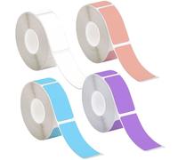 4 Rolls Label Maker Tape, Scratchproof Waterproof DIY Self-Adhesive Thermal Label Printer Paper for Office, School and Home, 4 Color