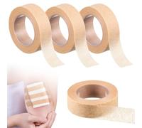 4 Rolls Micropore Tape Flexible Skin Band Breathable Nose Tape Self-Adhesive Gauze Tape for Wound Injuries Swelling Sports 0.5 Inches x 10 Yard (Beige)