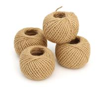 4 Rolls of 40m Jute Twine - 2mm Natural Jute Hessian String Cord Twine for Arts and Crafts, Gift Wrapping, Floristry, Decoration, Bundling, Garden and Recycling, Total 120m/393ft (4 x 40m)