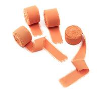 4 Rolls Orange Handmade Fringe Chiffon Silk Ribbon 1" W x 5Yd Per Roll,Frayed Edges Ribbon Set for Gifts Wrapping,Wedding Invitations,Bouquets,DIY Crafts (1" x20Yd, Orange)