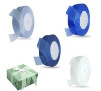 4 Rolls Organza Ribbon, 45M × 20MM Chiffon Ribbon Blue Ribbons for Gift Wrapping Bridal Bouquet DIY Crafts Wedding Decoration