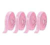4 Rolls Pink Resin Rhinestone Ribbons Self-Adhesive Crystal Ribbon Roll Glitter Resin Diamond Belt Bling Sparkling Diamond Ribbon Bling Stickers Wrap Crystal Roll for DIY Arts Crafts,10mm