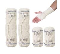 4 Rolls Premium Compression Bandages, VEGCOO Cotton Spandex Crepe Bandage 7.5 cm × 4.5 m & 15 cm × 4.5 m Support Dressing Bandage, Elastic Crepe Bandages for Arm Wrist Chest Leg Knee Feet