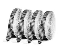 4 Rolls Self-Adhesive Crystal Rhinestone Diamond Ribbon DIY Decoration Sticker Resin Ribbon Roll Belt Bling Sparkling Wrap for DIY Arts Crafts(Black,14mm)