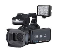 4" Rotate Touch Screen Vlog Camcorder 4K UHD Video Camera For Livestreaming WIFI Webcam 64MP Auto Focus Digital Cameras Takes Sharp Smooth(64G SD Card,With Fill Light)