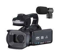 4" Rotate Touch Screen Vlog Camcorder 4K UHD Video Camera For Livestreaming WIFI Webcam 64MP Auto Focus Digital Cameras Takes Sharp Smooth(16G SD Card,With Microphone)