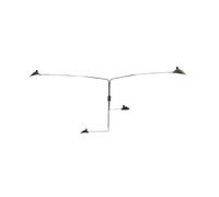 4 Rotating Straight Arms Wall Lamp Black