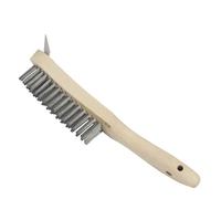 4 Row Heavy Duty S/S Wire Foundry/Griddle/Rust Cleaning Brush With Scraper