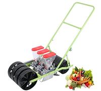 4-Row Precision Hand Push Garden Seeder - Manual Vegetable Planter for Corn Beans and Peanuts - Adjustable Spacing Seed Spreader for Effortless Planting