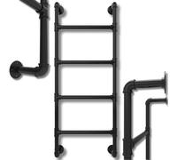 4-Rung Wall Fixed Ladder - Basement Window Well Egress Exit Ladders - Metal 4 StepLadder for RV Attic Bunk Bed - Wall-Mounted Ladders 4-Rungs - Hooked Ladder - Certificate