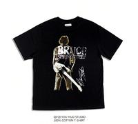 (4, S) 2025 Rock East Street Band Bruce Springsteen Printed T-shirt Pure Cotton Men and Women's High Quality Luxury Brand Selling