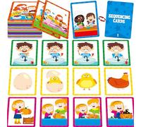4-Scene Sequencing Cards, 72 Sequence Card Game for Preschool, Kids Learning Order and Logic, Speech Therapy Materials for Autism, Early Learning Activity-Storytelling, Social Skills,Sentence Building