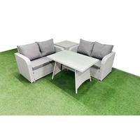 4 Seat Outdoor Love Sofa Set Rattan Garden Furniture Sets Fimous Light Grey One Size