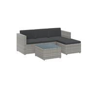 4-Seat Patio Sectional Sofa Set, Grey + Dark Grey