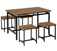 Beliani Dining Set Arlington Dark Brown 4 Seater