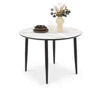 Parma 110cm White Marble Effect Dining Table - 4 Seater