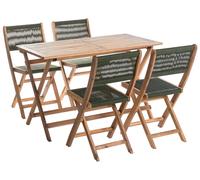 4 Seater Garden Dining Set PROSSEDI Acacia Wood Green