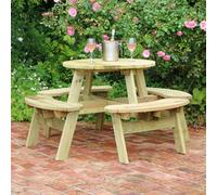 4 Seater Katie Round Picnic Table By Zest Outdoor Living