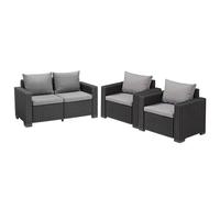 4 Seater Keter Rattan Patio Lounger Sofa Set Garden Furniture Outdoor Sun Chairs
