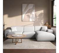 4 Seater L-Shape Chaise Corner Sofa in Cream Boucle - Mahalia