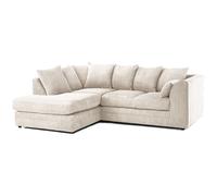 (4 Seater Left Hand Facing, Cream) Luxor Scatter Back Cord Corner Sofa Range