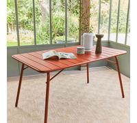 4-Seater Metal Folding Garden Table 140Cm Terracotta - Sweeek