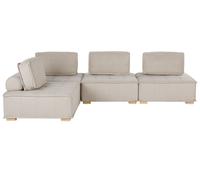 Beliani Modular Corner Sofa 4 Seater Tibro Fabric Light Beige Right Hand